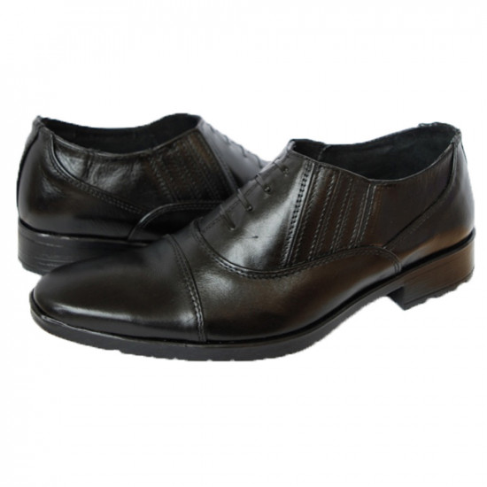   Parade Black Leather Officer's shoes