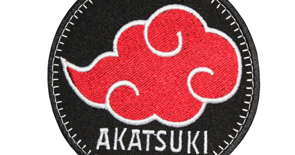 NARUTO-ナルト-暁スリーブロゴアニメ刺繡縫い/鉄オン/ベルクロパッチ