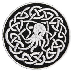White Cthulhu Halloween Embroidered Sew-on / Iron-on / Velcro White Cthulhu Halloween Embroidered Sew-on / Iron-on / Velcro