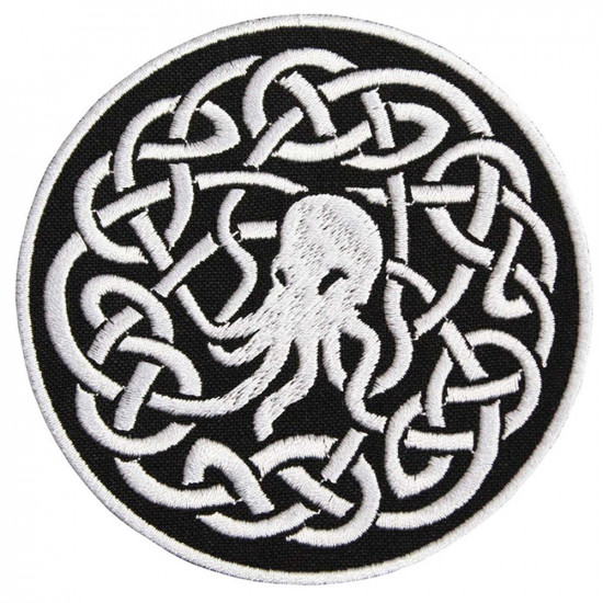 White Cthulhu Halloween Embroidered Sew-on / Iron-on / Velcro