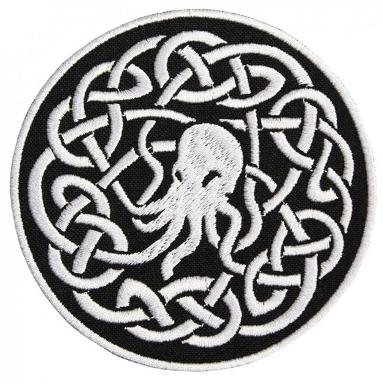 Cthulhu blanco bordado de Halloween para coser / planchar / velcro