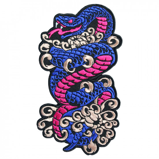 Tattoo Japanese Snake Embroidery Sew-on / Iron-on / Velcro Patch