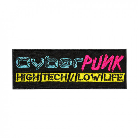 Patch de jeu informatique moderne Cyberpunk High Tech Low Life brodé à coudre/fer sur/velcro Patch