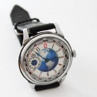 Reloj de pulsera vintage militar ruso "Tierra", regalo no transparente de la URSS Reloj de pulsera vintage militar ruso "Tierra", regalo no transparente de la URSS