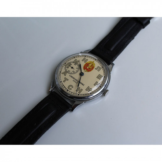Soviet Mechanical wristwatch Molniya / Molnija  NKVD with sign LENIN & STALIN