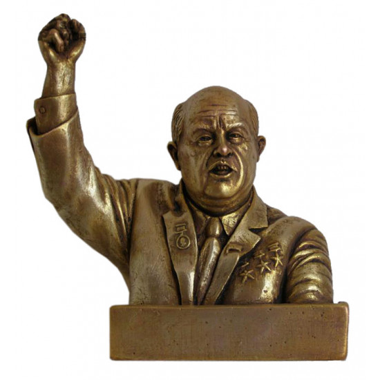   bronze bust soviet secretary khrushchev