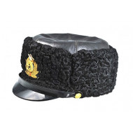 Soviet /   naval admiral winter hat leather with astrakhan fur Soviet /   naval admiral winter hat leather with astrakhan fur