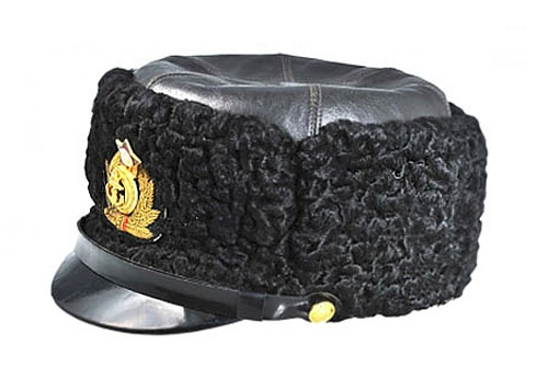アストラカン毛皮によるソビエト/ロシアの海軍海軍大将冬の帽子革