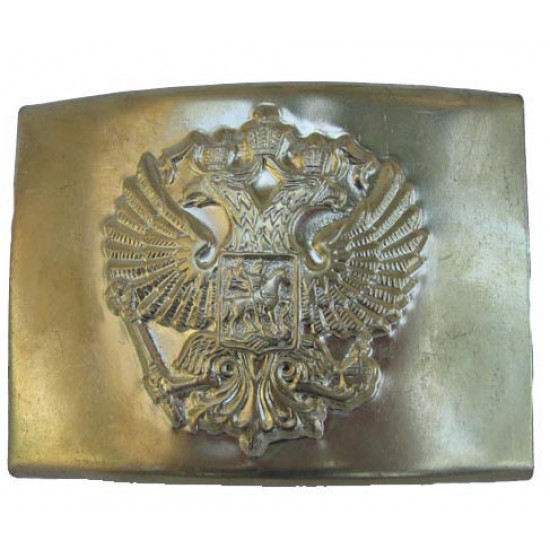 Golden officer's buckle for belt with eagle the russian army