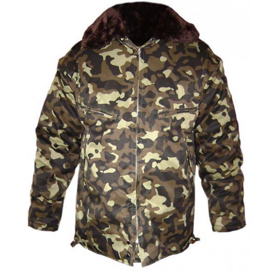 Veste d'hiver chaude Veste camouflage d'hiver tactique Veste de chasse extra chaude avec col en fourrure