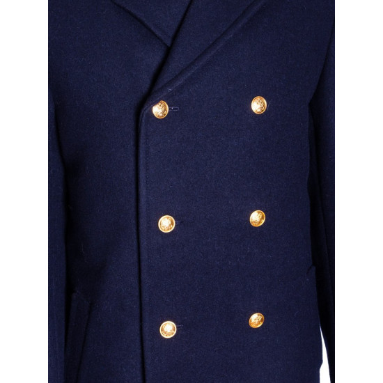   woolen Navy dark blue winter Officer Overcoat