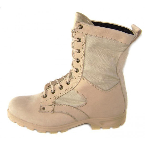 Airsoft Tactical Suede Leather Boots In Desert Color