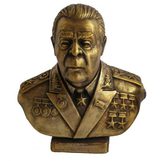   bronze bust of soviet communist brezhnev