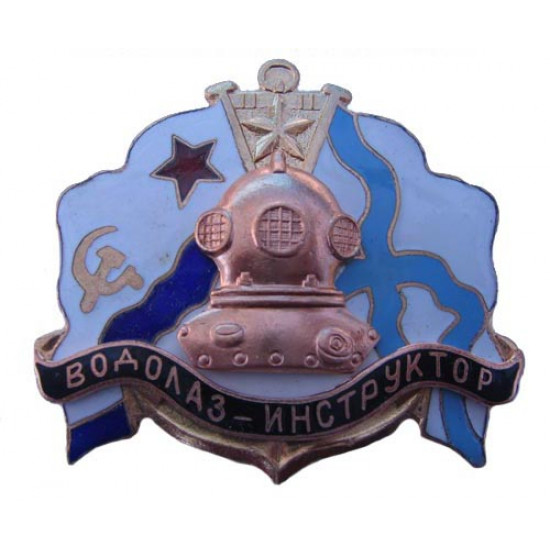 Marine de badge d`instructeur de plongeur soviétique plongée de l`urss militaire