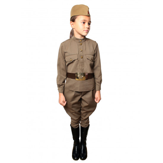 子供のための子供のカーキの軍服ハロウィンパーティーコスチューム