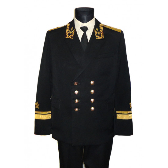 El uniforme de almirantes veloz soviético original del 100% de la mano hizo la talla del bordado 50 / 52