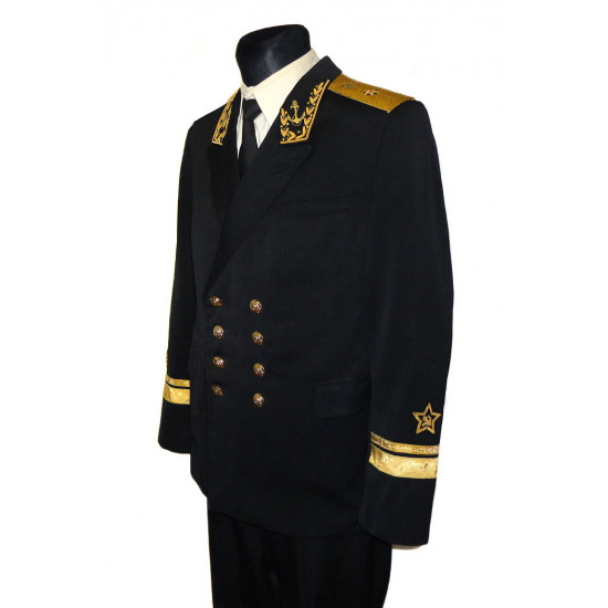 Les amiraux de la flotte soviétiques originaux de 100 % l`uniforme avec la main ont fait la grandeur de broderie 50 / 52