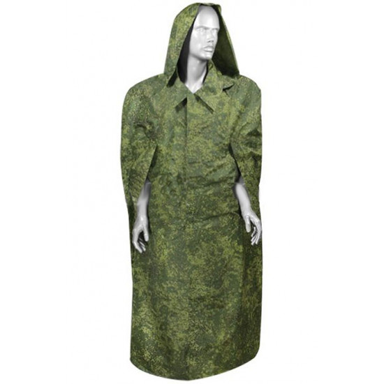 Russian army pixel rubberized military raincoat