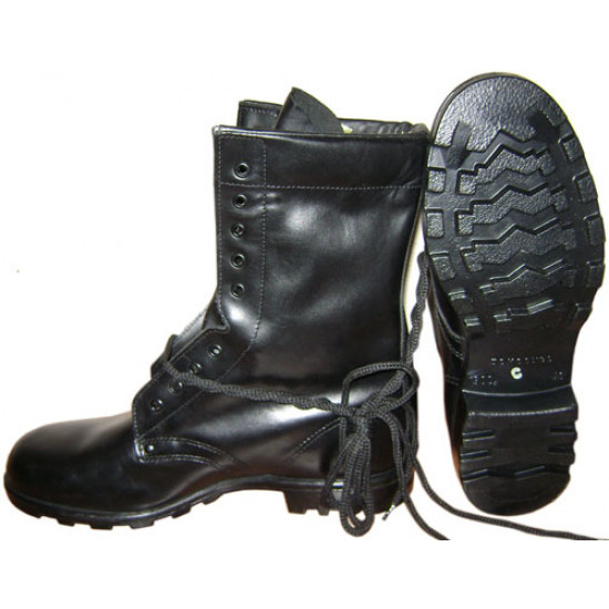   marines military tactical black leather airsoft  boots