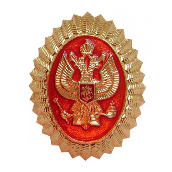   security service hat badge (eagle on red)