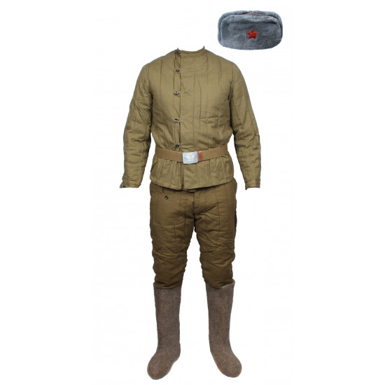 Sowjetische wwii / russische armee militäruniform - telogreika, fufaika, hose, vatniki