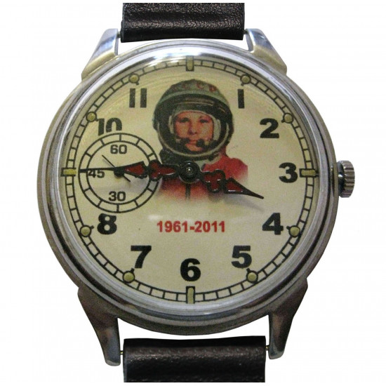 Molnija   Men's Wristwatch - cosmonaut Jury Gagarin/ USSR vintage steel watch Molnia, Molniya