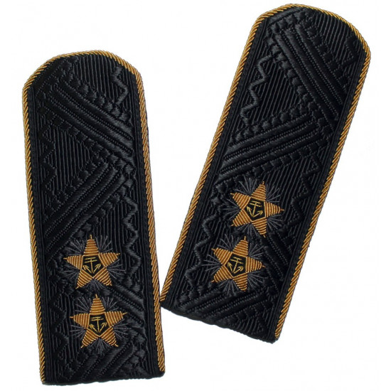 Black navy shoulder boards of   Vice Admiral