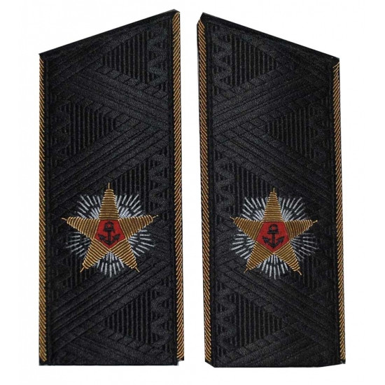 Soviet Naval Counter ADMIRAL tägliche Schulterplatten schwarze Schulterklappen