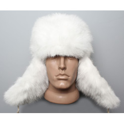 Soviet /   original soft fluffy rabbit fur winter hat ushanka white Soviet /   original soft fluffy rabbit fur winter hat ushanka white