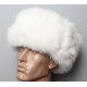 Soviétique / chapeau d`hiver de fourrure de lapin en peluche doux original russe ushanka blanc