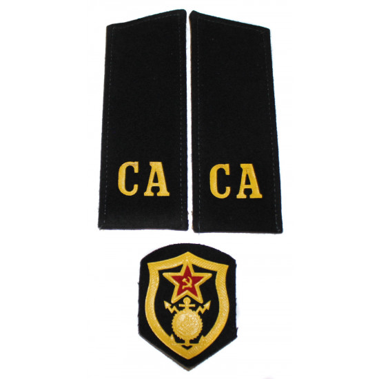   military shoulder boards "ca soviet army" with patch construction battalion