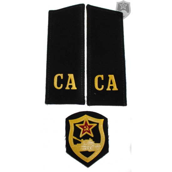 Russian military shoulder boards "ca soviet army" with patch tank force