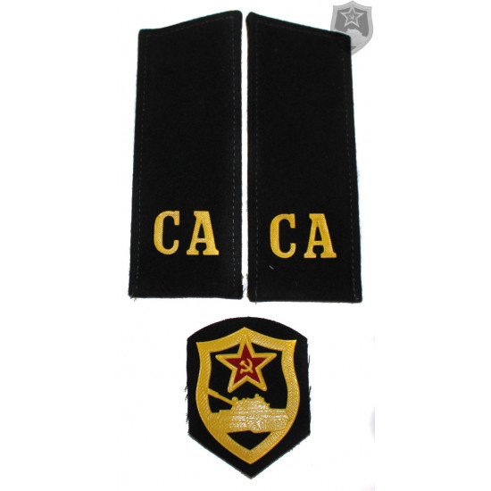   military shoulder boards "ca soviet army" with patch tank force