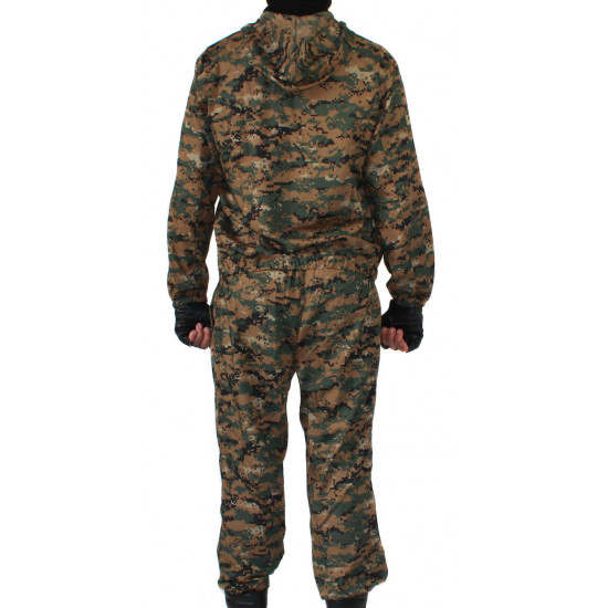 "klm" sniper tactical camo uniform on zipper "digital dark" pattern bars