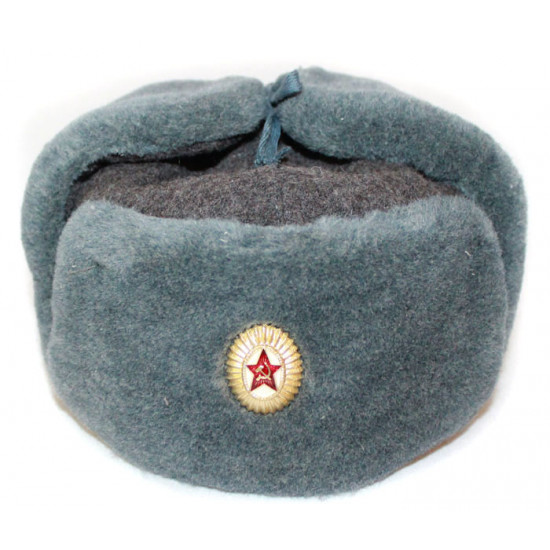 Russian army soviet military original fur winter officer’s hat ushanka earflaps