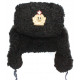 Invierno del almirante naval ruso soviético piel de astracán negra original y cuero ushanka sombrero earflaps