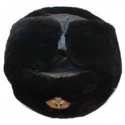Ruso / cuero del capitán naval soviético ushanka sombrero