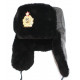   / soviet naval captain leather ushanka hat