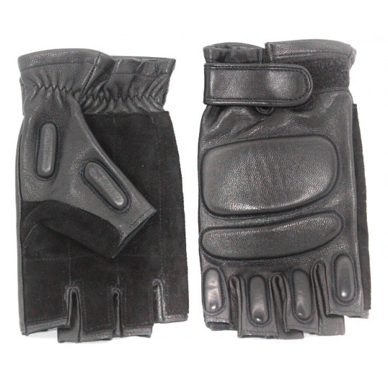 Russian leather special force gloves with fist protection