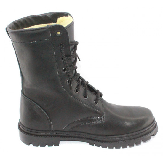 Airsoft military winter leather boots with fur