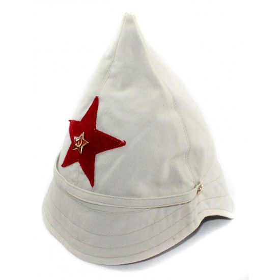 Soviet rkka russian military beige budenovka  cotton summer hat