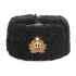 Sowjetischen russischen marine admiral winter original schwarz astrakhan pelz und leder ushanka hat mit handgemachten cocarde