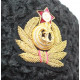 Hiver d`amiral naval russe soviétique fourrure d`astrakan noire originale et cuir ushanka chapeau avec cocarde fait à la main