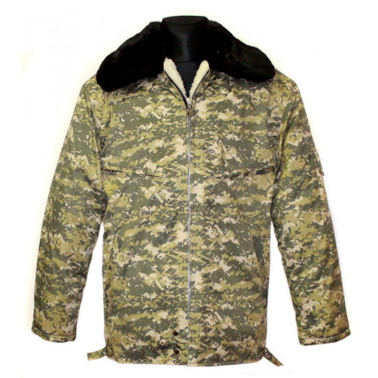 Russian military officer's winter warm camouflage jacket