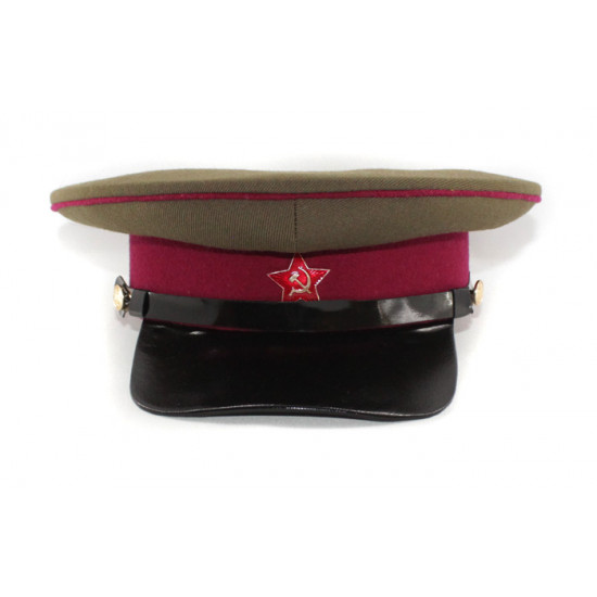 Chapeau de visière d`officiers d`infanterie rkka russe soviétique casquette militaire rouge