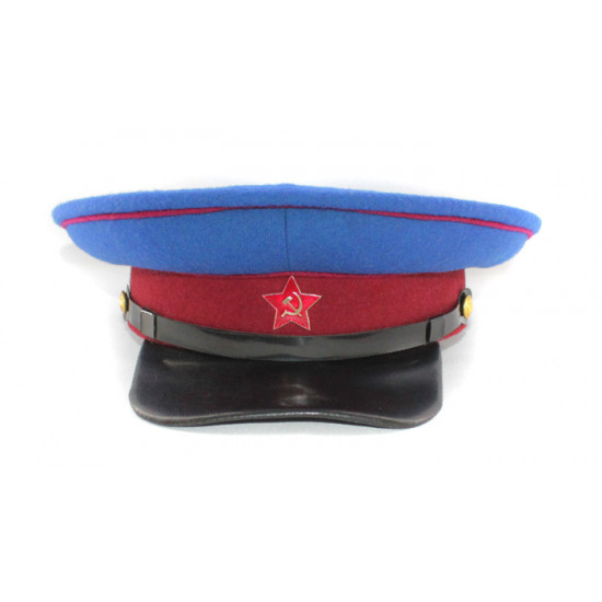 Sowjetischen russischen nkvd offiziers dunkelblauen visor hut wwii