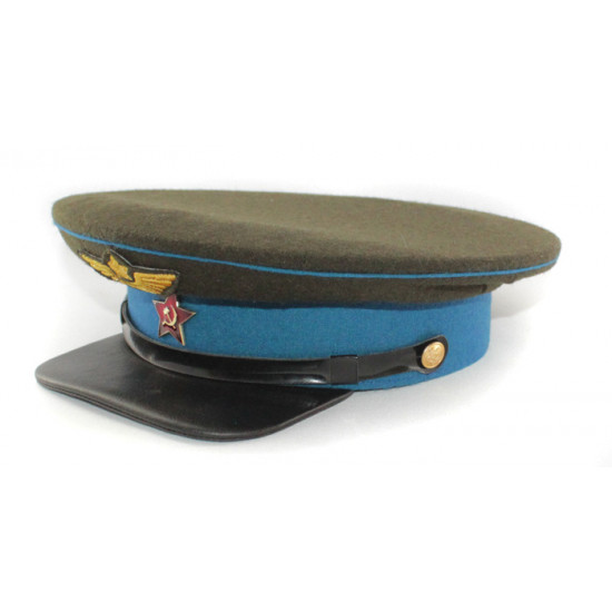 Casquette de visière d`officiers d`aviation militaire rouge russe soviétique rkka chapeau