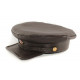 Exclusive soviet natural leather   nkvd type brown visor hat called "komissarka' 
