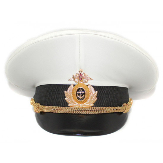 Russian fleet naval officer's parade visor hat