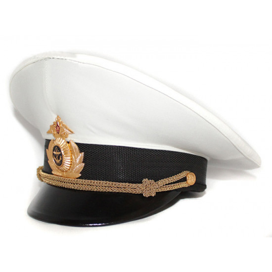 Sombrero de la visera del desfile de oficiales naval veloz ruso